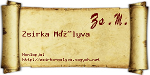 Zsirka Mályva névjegykártya